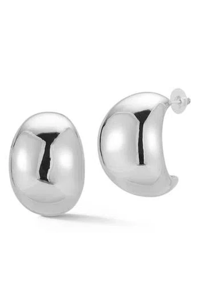 Glaze Jewelry Oval Half Hoop Earrings In Metallic