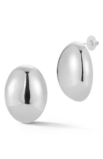 Glaze Jewelry Oval Stud Earrings In Metallic