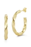 Glaze Jewelry Oval Twist Hoop Earrings In Gold