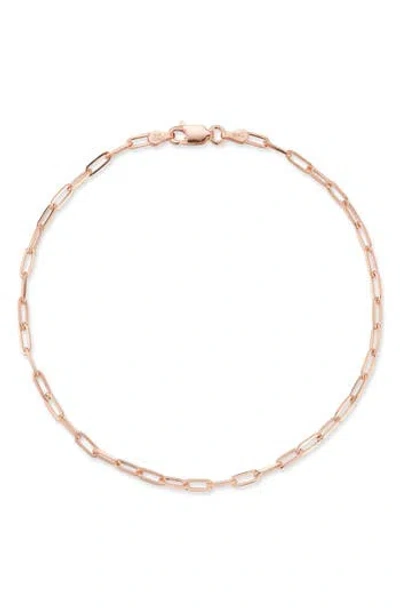 Glaze Jewelry Paper Clip Chain Anklet In Rose Gold
