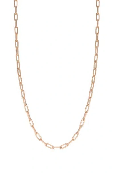 Glaze Jewelry Paper Clip Chain Necklace In Rose Gold