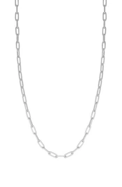 Glaze Jewelry Paper Clip Chain Necklace In Silver