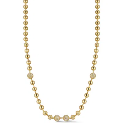 Glaze Jewelry Pavè Ball Chain Necklace In Gold
