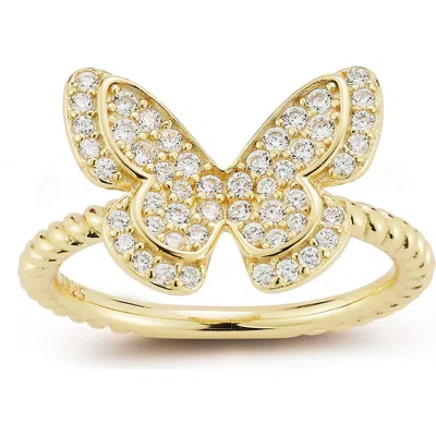 Glaze Jewelry Pavé Butterfly Ring In Gold
