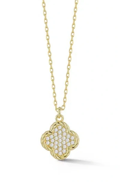 Glaze Jewelry Pavé Clover Pendant Necklace In Gold