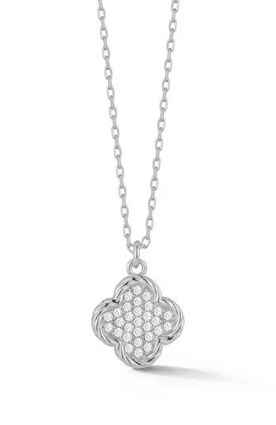 Glaze Jewelry Pavé Clover Pendant Necklace In Metallic