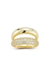 Glaze Jewelry Pavé Cubic Zirconia Double Band Ring In Gold