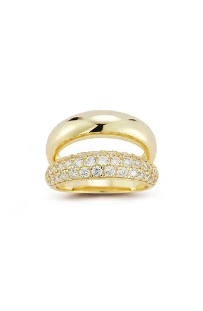 Glaze Jewelry Pavé Cubic Zirconia Double Band Ring In Gold