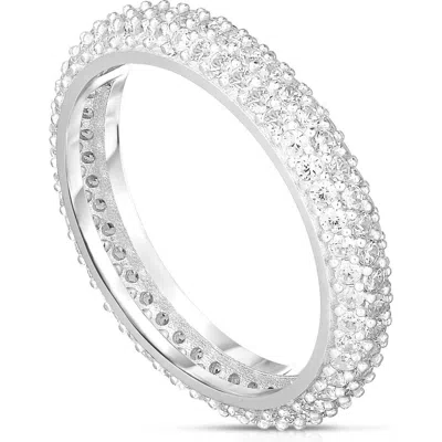Glaze Jewelry Pavé Cubic Zirconia Eternity Band Ring In Silver