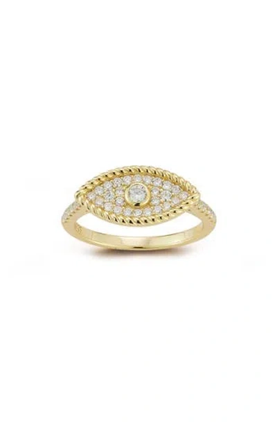 Glaze Jewelry Pavé Cubic Zirconia Evil Eye Ring In Gold