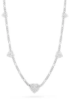 Glaze Jewelry Pavé Cubic Zirconia Heart Station Necklace In Metallic