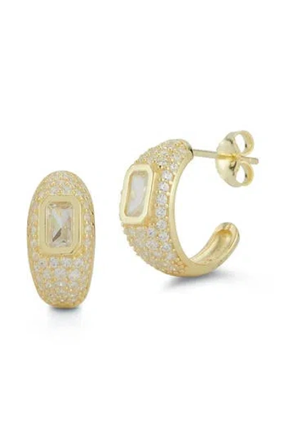 Glaze Jewelry Pavé Cubic Zirconia Hoop Earrings In Gold