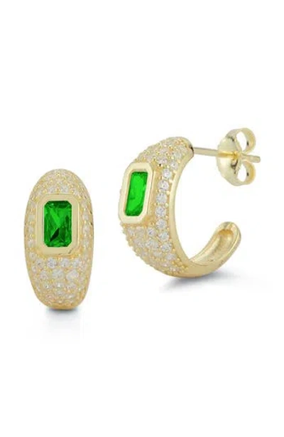 Glaze Jewelry Pavé Cubic Zirconia Hoop Earrings In Gold