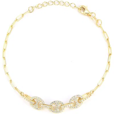 Glaze Jewelry 14k Over Silver Cz Bracelet In Gold