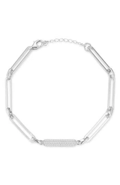 Glaze Jewelry Pavé Cubic Zirconia Link Bracelet In Silver