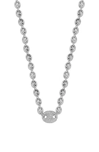 Glaze Jewelry Pavé Cubic Zirconia Mariner Chain Necklace In Silver