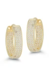 Glaze Jewelry Silver Cz Oval Hoops In Gold