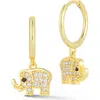 Glaze Jewelry Pavè Elephant Huggie Hoop Earrings In Gold