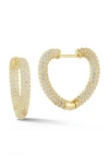 Glaze Jewelry Yellow Gold Vermeil Pave Cz Hoop Earrings In Gold