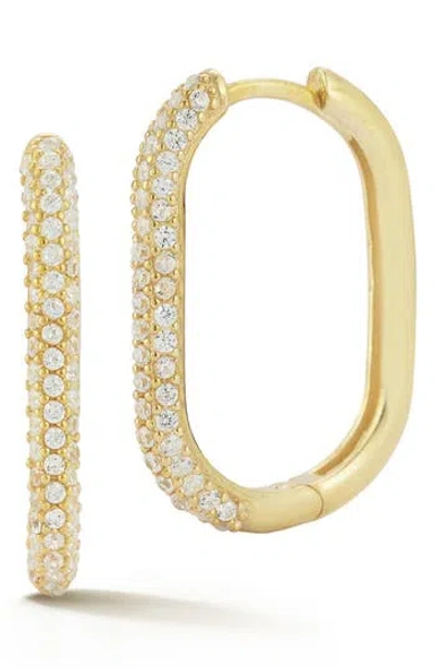 Glaze Jewelry 14k Gold Over Sterling Silver Pave Large Square Ov