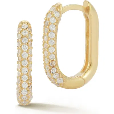 Glaze Jewelry 14k Gold Over Sterling Silver Pave Small Square Ov