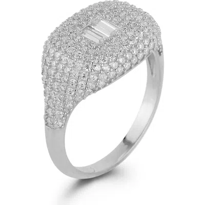 Glaze Jewelry Pavé Signet Ring In White