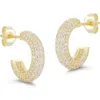 Glaze Jewelry 14k Over Silver Huggie Earrings In Gold