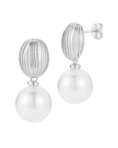 Glaze Jewelry Plated 12mm Pearl Earrings In Metallic