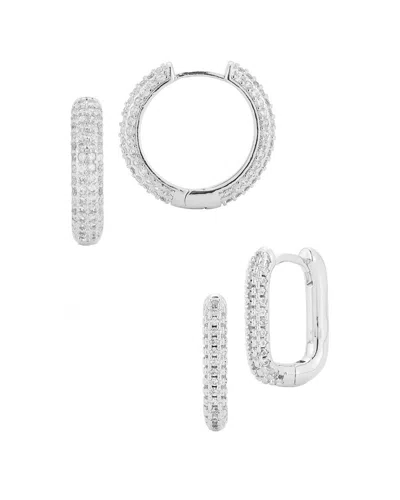 Glaze Jewelry Plated Cz Earrings In Metallic