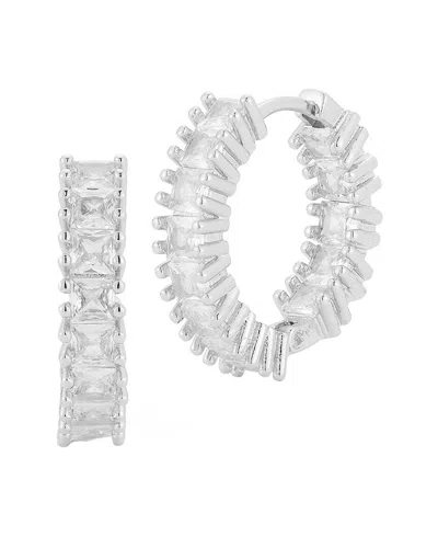 Glaze Jewelry Plated Cz Earrings In Silver