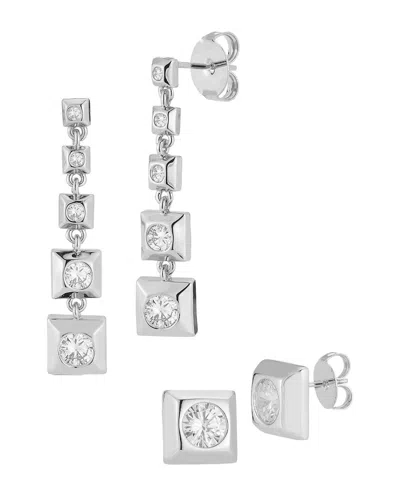 Glaze Jewelry Plated Cz Earrings In Metallic