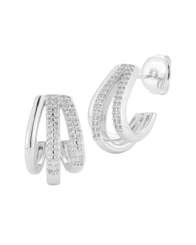 Glaze Jewelry Plated Cz Earrings In Metallic