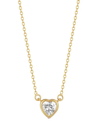 Glaze Jewelry Plated Cz Heart Pendant Necklace In Gold