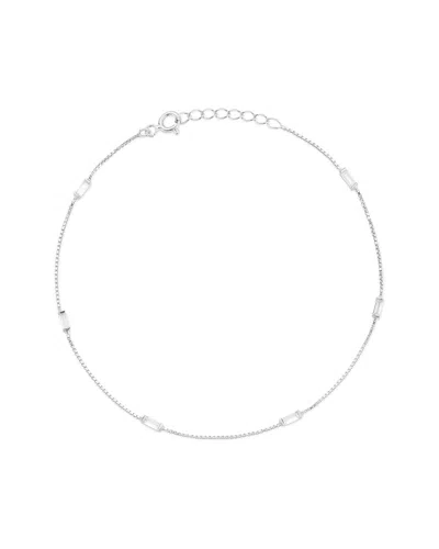 Glaze Jewelry Plated Silver Cz Anklet In Metallic