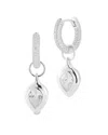 Glaze Jewelry Plated Silver Cz Earrings In Metallic