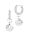 Glaze Jewelry Plated Silver Cz Earrings In Silver