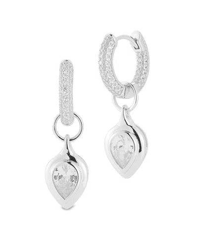 Glaze Jewelry Plated Silver Cz Earrings In Metallic
