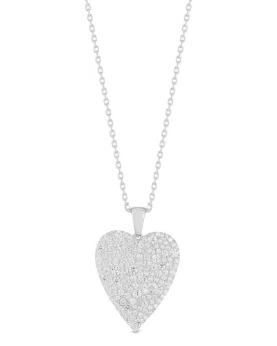 Glaze Jewelry Plated Silver Cz Necklace In Metallic