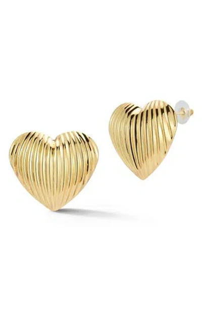 Glaze Jewelry Puffy Heart Stud Earrings In Gold