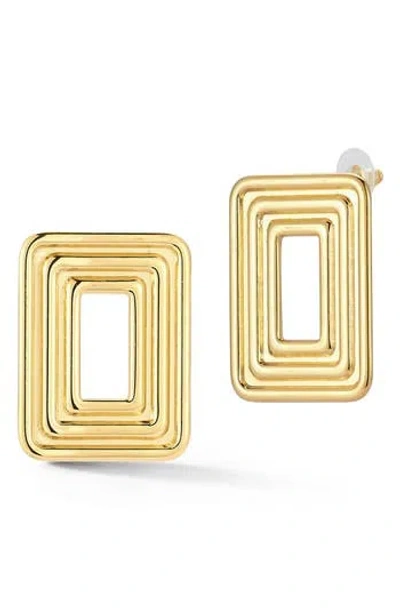 Glaze Jewelry Rectangle Stud Earrings In Gold