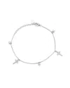 Glaze Jewelry Rhodium Plated Cz Cross Bracelet