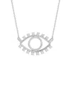Glaze Jewelry Rhodium Plated Cz Evil Eye Necklace