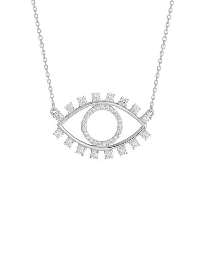 Glaze Jewelry Rhodium Plated Cz Evil Eye Necklace