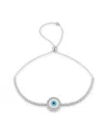 Glaze Jewelry Rhodium Plated Cz Evil Eye Tennis Bracelet