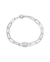 Glaze Jewelry Rhodium Plated Cz Link Bracelet