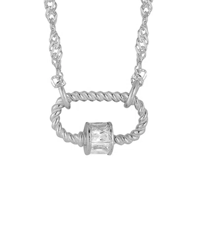Glaze Jewelry Rhodium Plated Cz Necklace