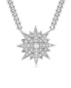 Glaze Jewelry Rhodium Plated Cz Starburst Necklace