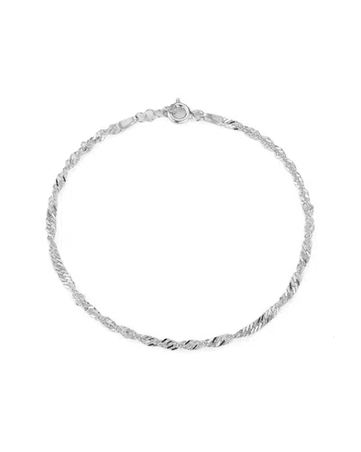 Glaze Jewelry Rhodium Plated Singapore Bracelet In Silver