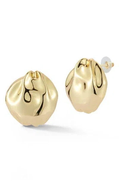 Glaze Jewelry Sculptured Stud Earrings In Gold