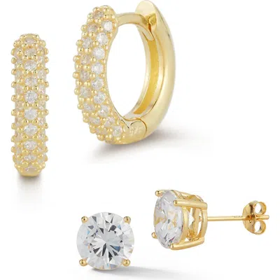 Glaze Jewelry Set Of 2 14k Gold Plated Silver Earrings